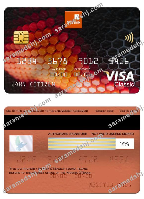 Nigeria GTBank visa classic card